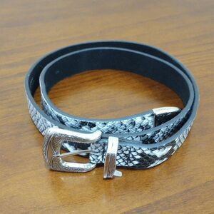 Lovestrength Genuine Leather Snake Skin Belt, Size P/S - 39" / Belted 33" - 37"